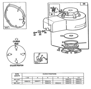 Blower Hsgs,rewind Diagram and Parts List for 110902-1189-XX  Briggs and Stratton Engine